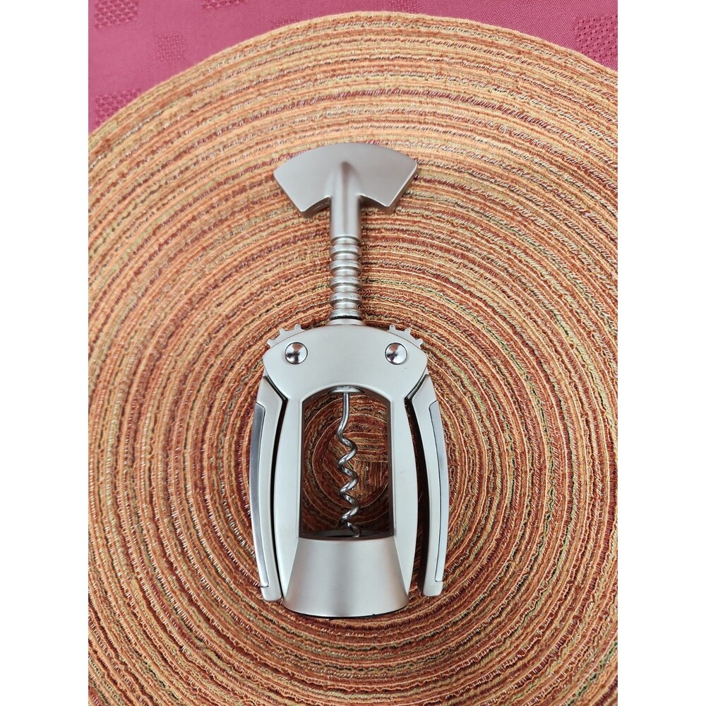 Winged Corkscrew Pewter Tone Heavy Easy To Use Smooth Fluid Movement